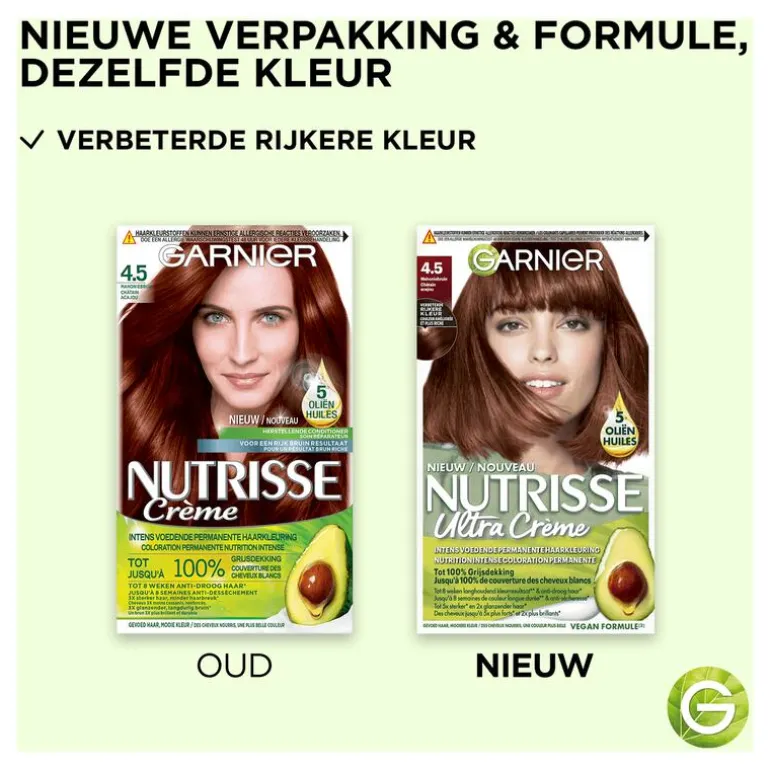 Garnier Nutrisse Crème Permanente Haarverf 4.5 Mahonie Bruin