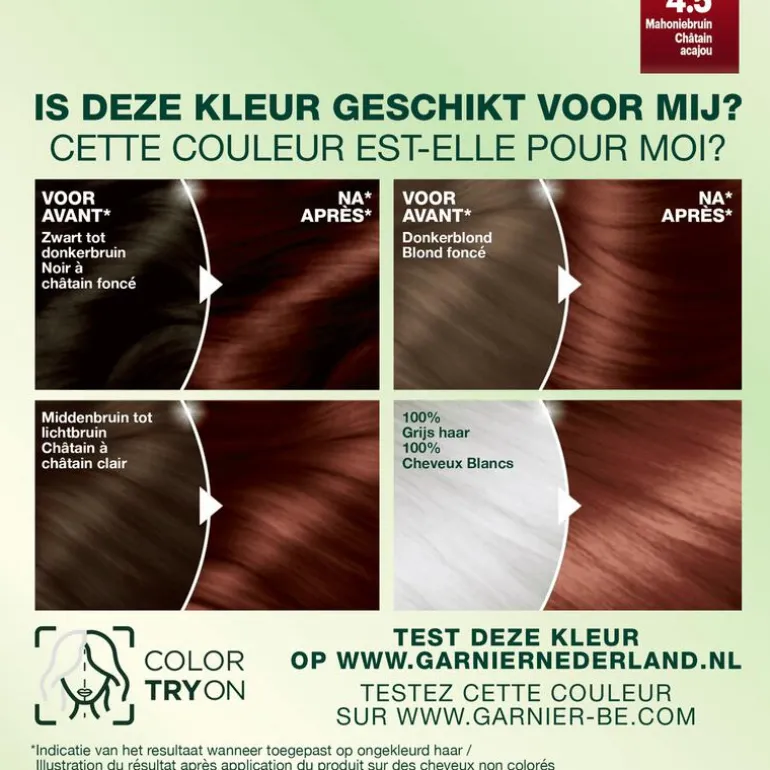 Garnier Nutrisse Crème Permanente Haarverf 4.5 Mahonie Bruin