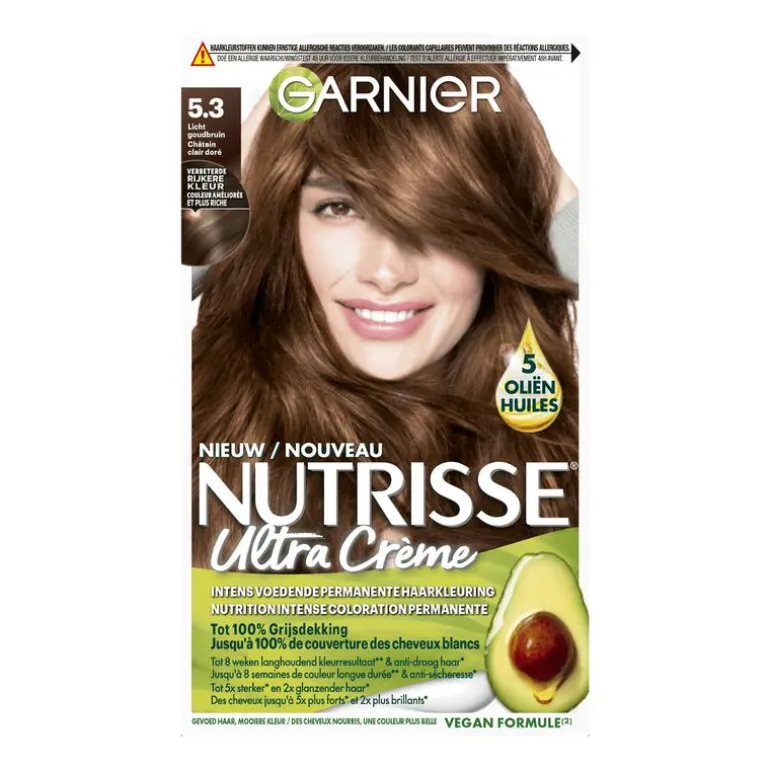 Garnier Nutrisse Crème Permanente Haarverf 5.3 Licht Goudbruin