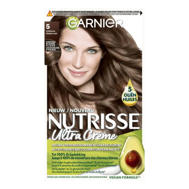 Garnier Nutrisse Crème Permanente Haarverf 5 Lichtbruin