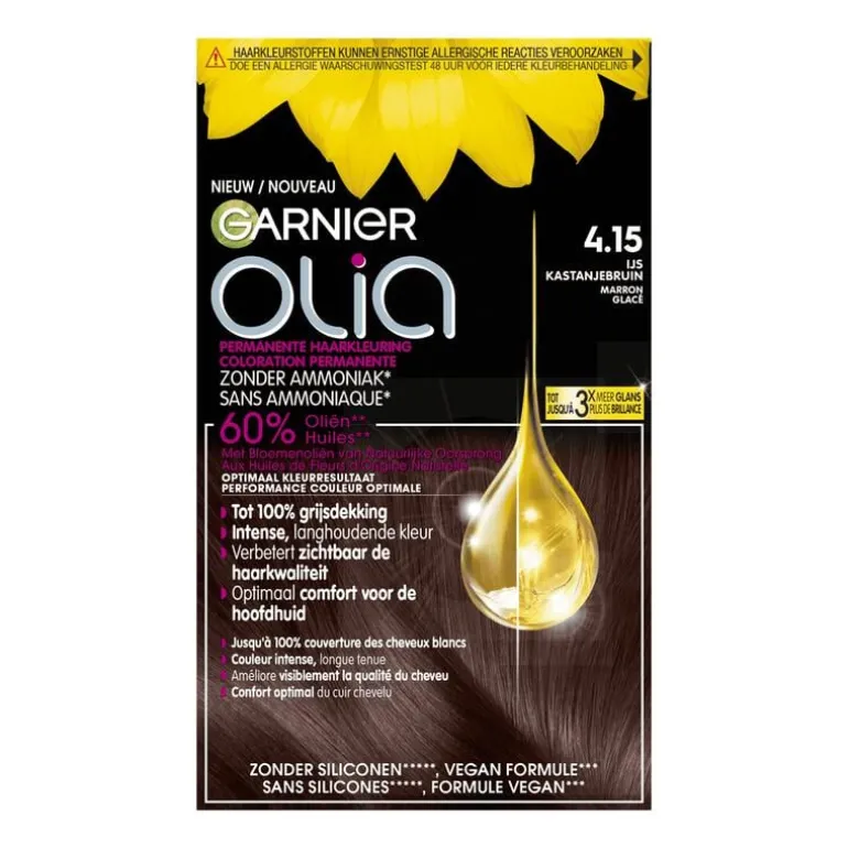 Garnier Olia Permanente Haarverf 4.15 IJs-Kastanjebruin