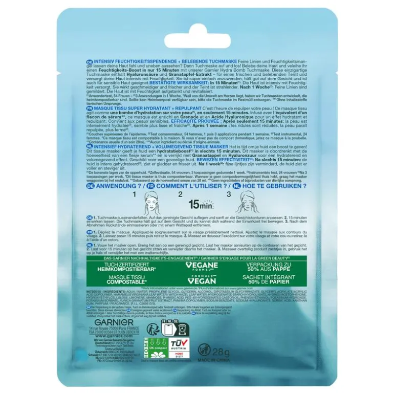 Garnier SkinActive Hydra Bomb Sheet Masker Granaatappel