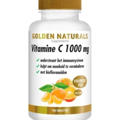Golden Naturals Vitamine C 1000 mg met Bioflavonoïden Tabletten 180 stuks