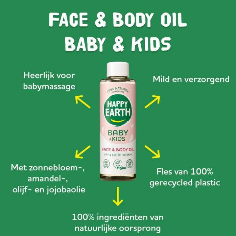 Happy Earth Gezicht & Lichaam Olie Baby & Kids