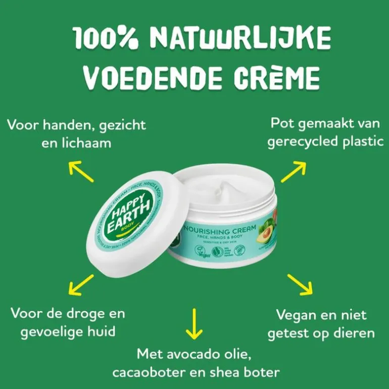 Happy Earth 100% Natural Nourishing Body Cream 200ml