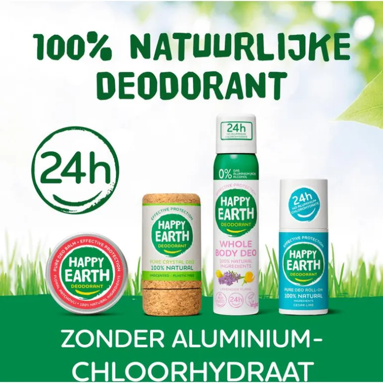 Happy Earth 100% Natural Whole Body Deo Spray Cedar Lime 100ML
