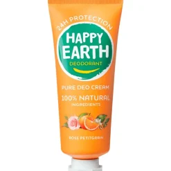 Happy Earth 100% Natuurlijke Rose Petitgrain Deodorant Crème 40 ML