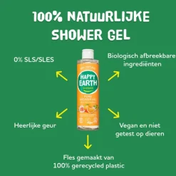 Happy Earth 100% Natuurlijke Shower Gel Rose Petitgrain