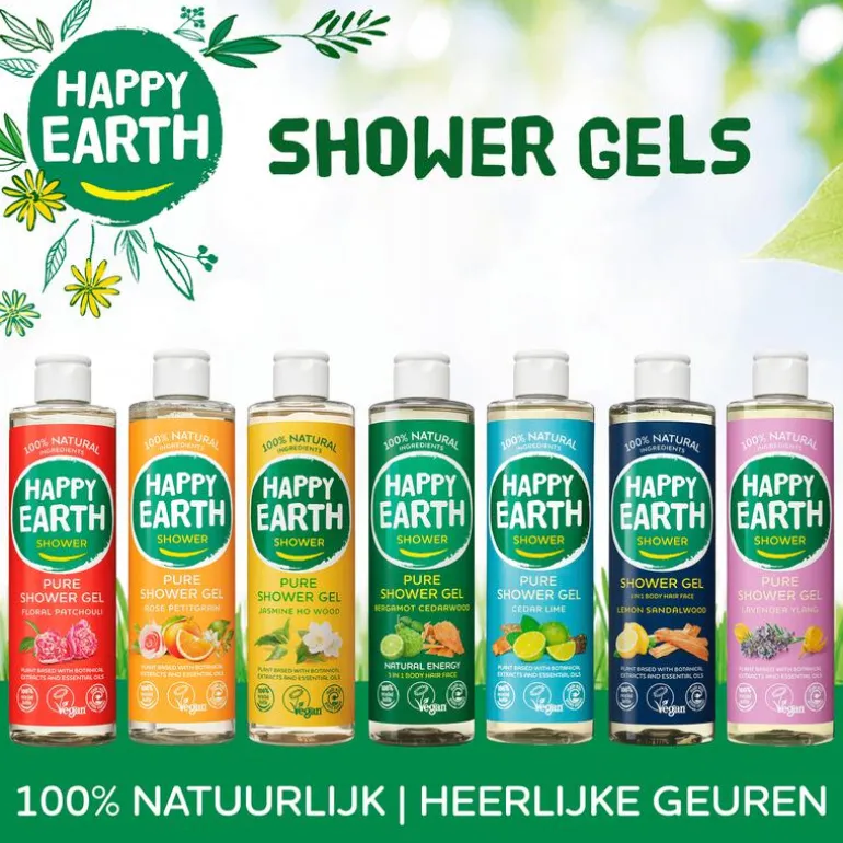 Happy Earth 100% Natuurlijke Shower Gel Floral Patchouli
