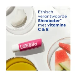 Labello Watermelon Shine Lippenbalsem 24u Hydratatie Roze 1 Stuk