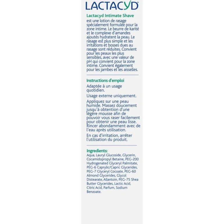 Lactacyd Intimate Shave Scheerlotion voor de Intieme Zone 200 ML