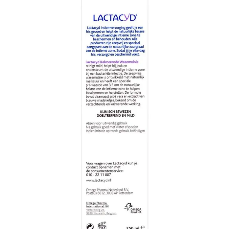 Lactacyd Kalmerende Wasemulsie Intieme Hygiëne 250 ML