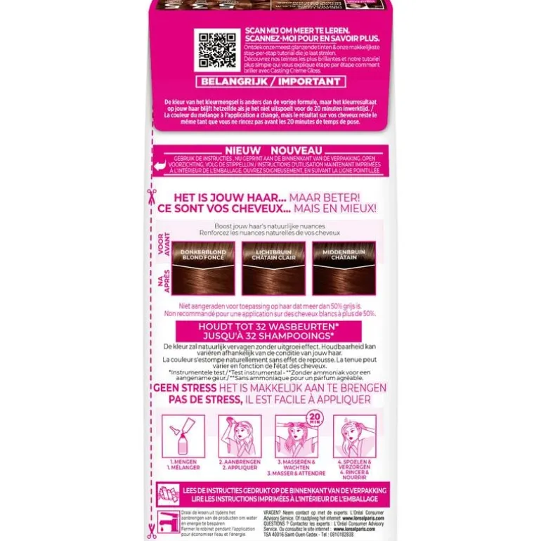 L'Oréal Paris Casting Crème Gloss Haarverf 535 Chocolate Licht goudmahoniebruin