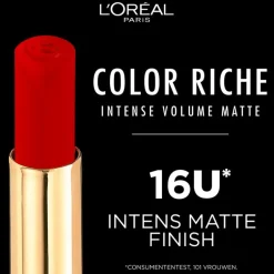 L'Oréal Paris Color Riche Intense Volume Matte Lipstick Rood 346 Le Rouge Determination 1,8 GR
