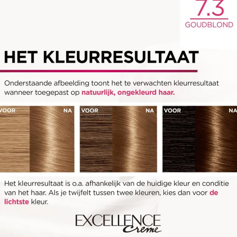L'Oréal Paris Excellence Crème Verzorgende Crèmekleuring 7.3 Goudblond