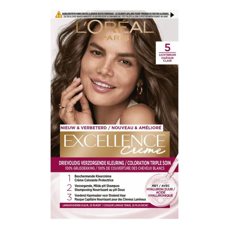 L'Oréal Paris Excellence Crème Verzorgende Crèmekleuring 5 Lichtbruin