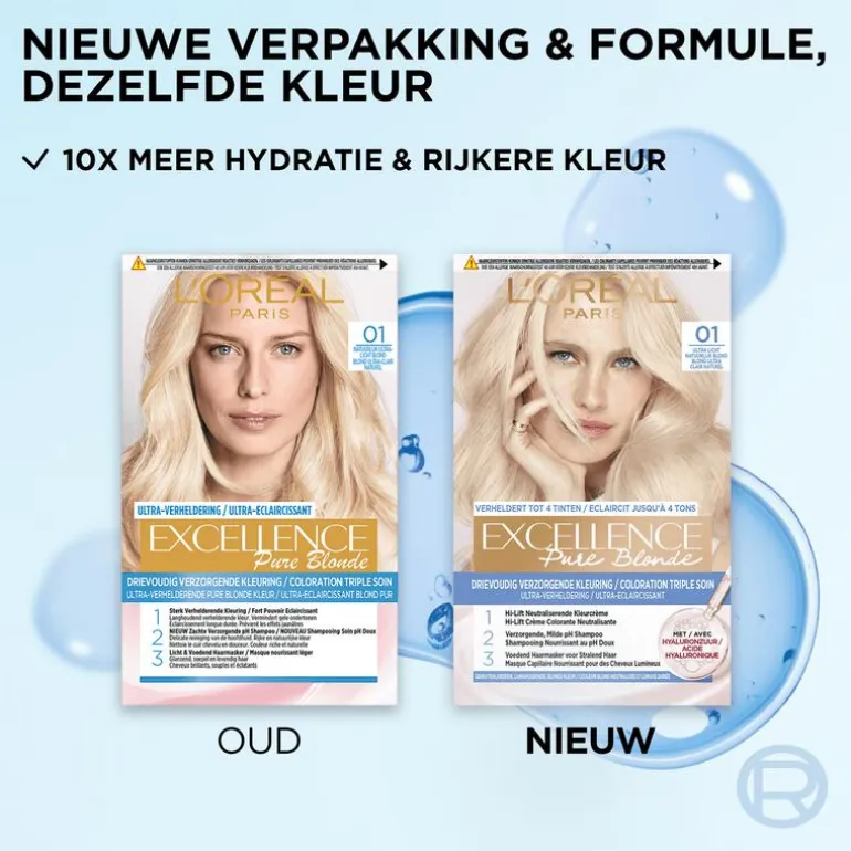 L'Oréal Paris Excellence Crème Verzorgende Crèmekleuring 01 Ultra Licht Natuurlijk Blond