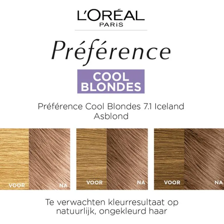 L'Oréal Paris Préférence Cool Blondes Permanente Haarverf 7.1 Iceland
