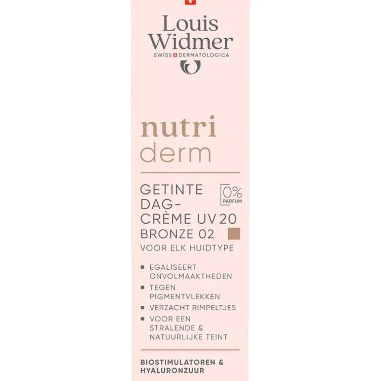 Louis Widmer Nutriderm Getinte Dagcrème UV SPF20 Bronze 02 Zonder Parfum 30 ML