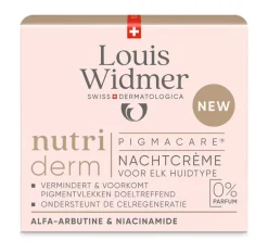 Louis Widmer nutriderm Pigmacare Nachtcrème Zonder Parfum 50 ML