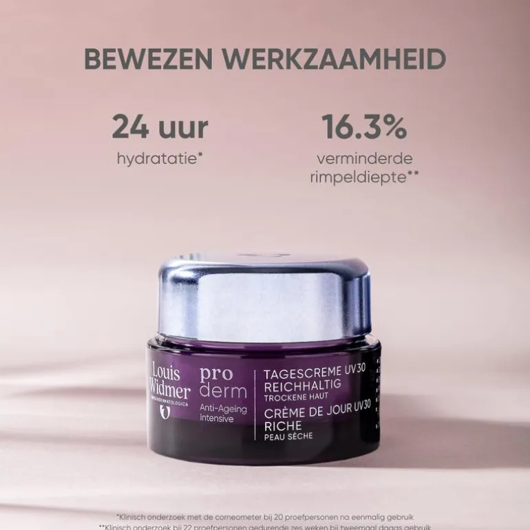 Louis Widmer Proderm Dagcrème Rijke Textuur SPF30 Zonder Parfum 50 ML