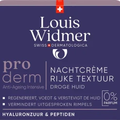 Louis Widmer Proderm Nachtcrème Rijke Textuur Zonder Parfum 50 ML