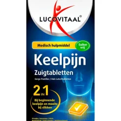 Lucovitaal Keelpijn Zuigtabletten Suikervrij 10 stuks