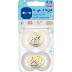 MAM Original Fopspenen Night 6-16 maanden Uni 2 stuks
