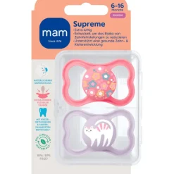 MAM Supreme Fopspenen 6-16 maanden Pink 2 stuks