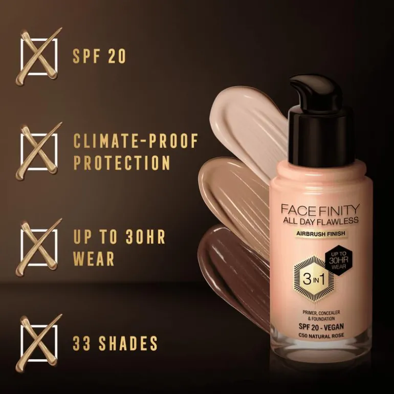 Max Factor Facefinity Foundation Natural Rose/C50 30 ML