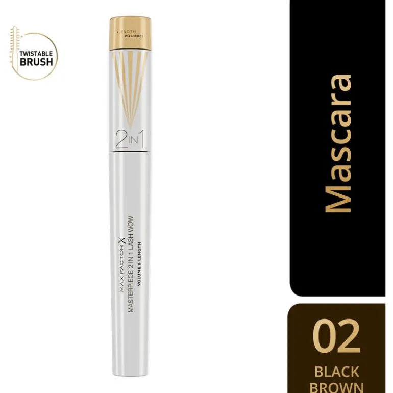 Max Factor Masterpiece 2In1 Lash Wow Mascara 02 Black Brown