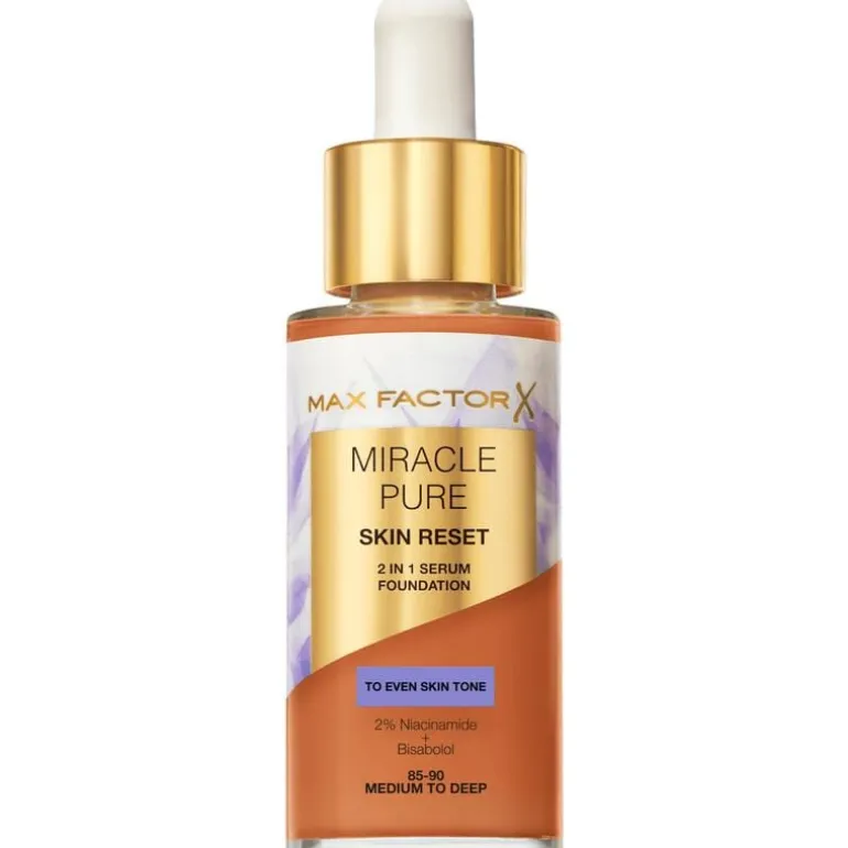 Max Factor Miracle Pure Serum Foundation 85-90 Medium To Deep 30 ML