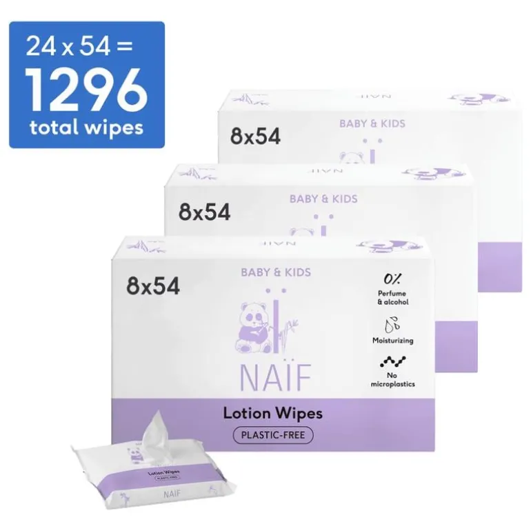 Naïf Plasticvrije Lotion Billendoekjes 24x54 stuks