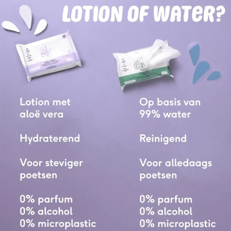 Naïf Plasticvrije Water Billendoekjes 3x54 stuks