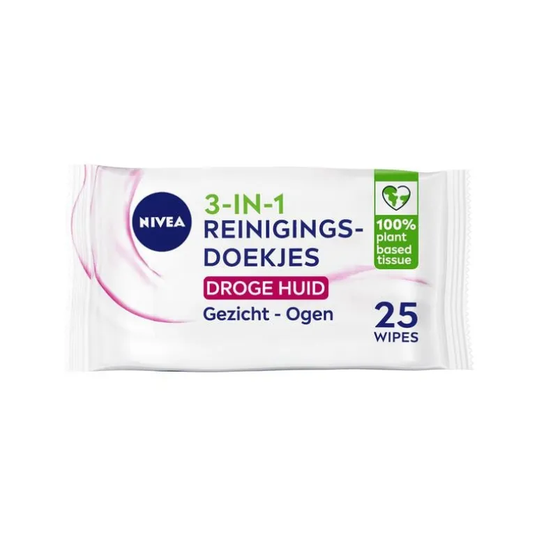 NIVEA 3-in-1 Reinigingsdoekjes Droge Huid 25 stuks