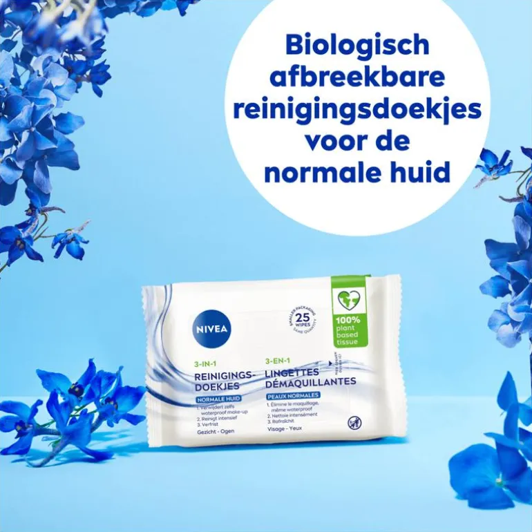 NIVEA 3-in-1 Verfrissende Reinigingsdoekjes 25 stuks
