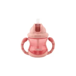 Nuby Flip-It Antilekbeker Handvaten Roze 12 Maanden