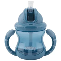 Nuby Flip-It Antilekbeker Handvaten Blauw 12 Maanden