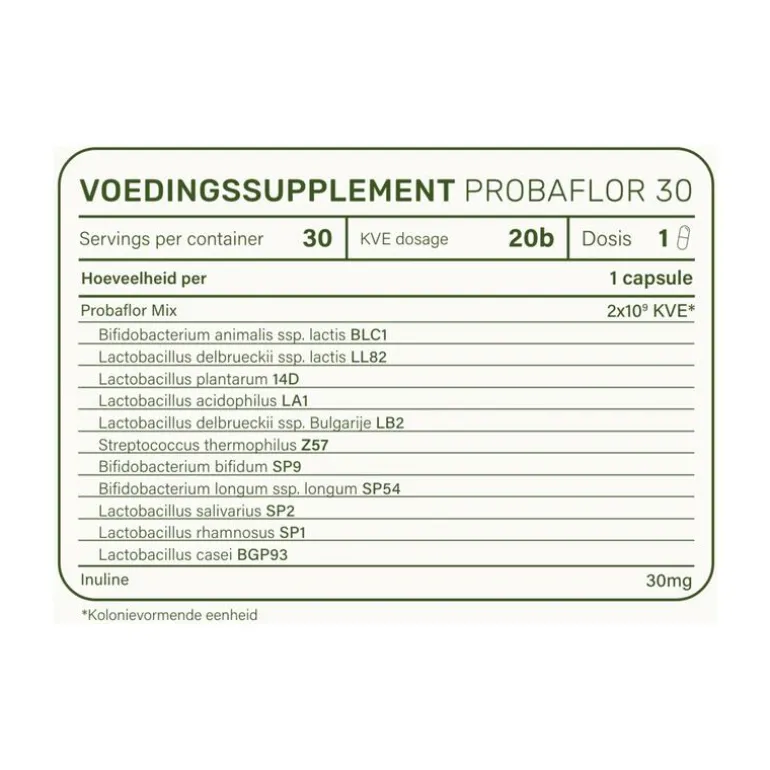 Nupure probaflor - Probiotica complex, hooggedoseerd met inulin, 30 capsules