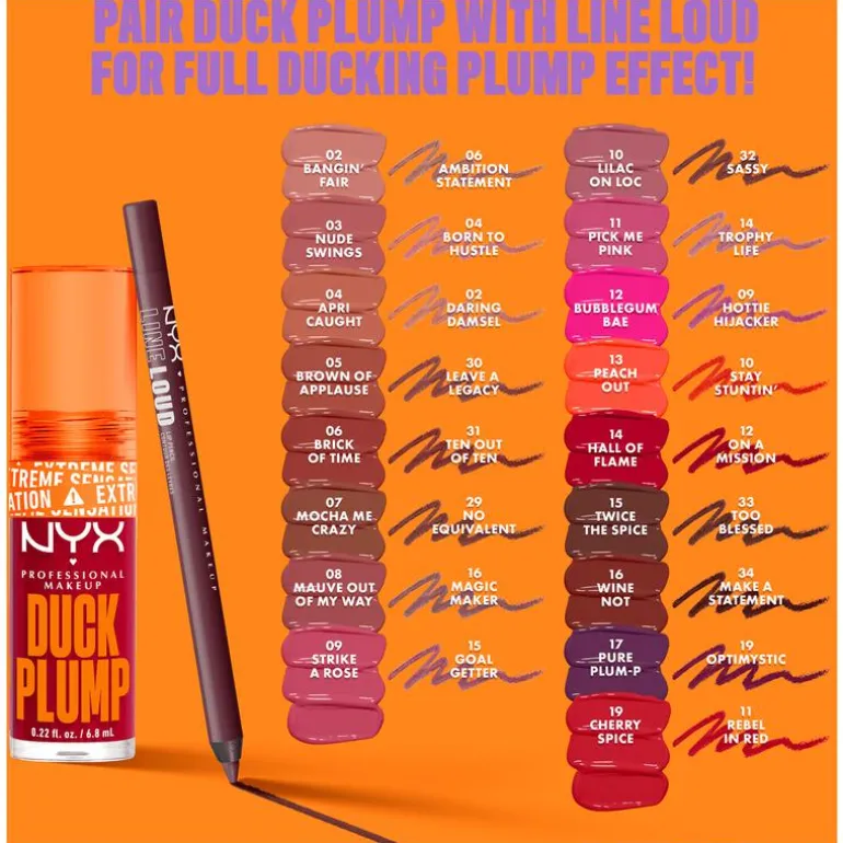 NYX Professional Makeup Duck Plump Lip Plumping Laquer Lipgloss14 Hall Of Flame