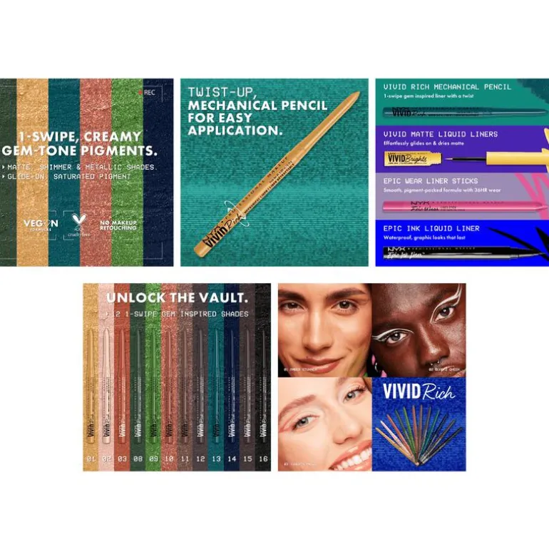 NYX Professional Makeup Vivid Rich Mechanical Pencil Sapphire Bling