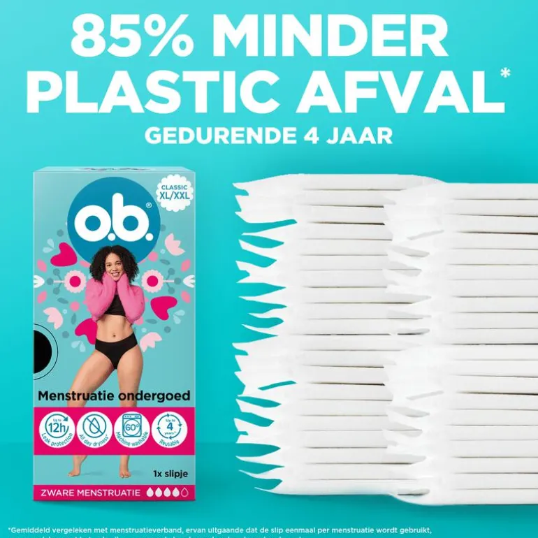 o.b.® Herbruikbaar Menstruatie Ondergoed Zwart XL/XXL