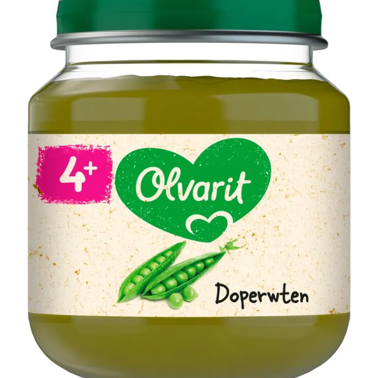 Olvarit Doperwten Babyhapje 4+ maanden 125 GR