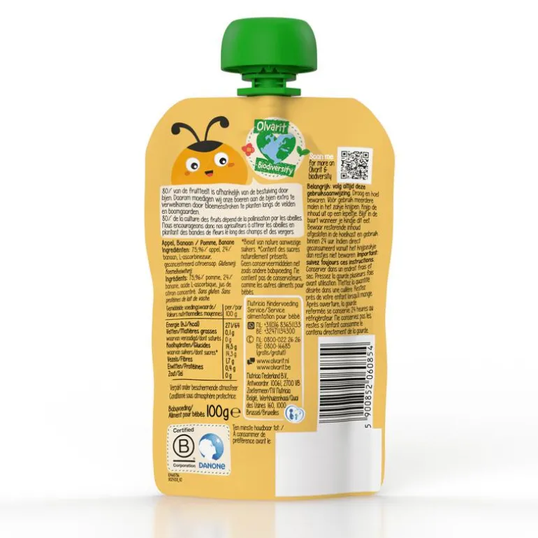 Olvarit Knijpfruit Appel Banaan