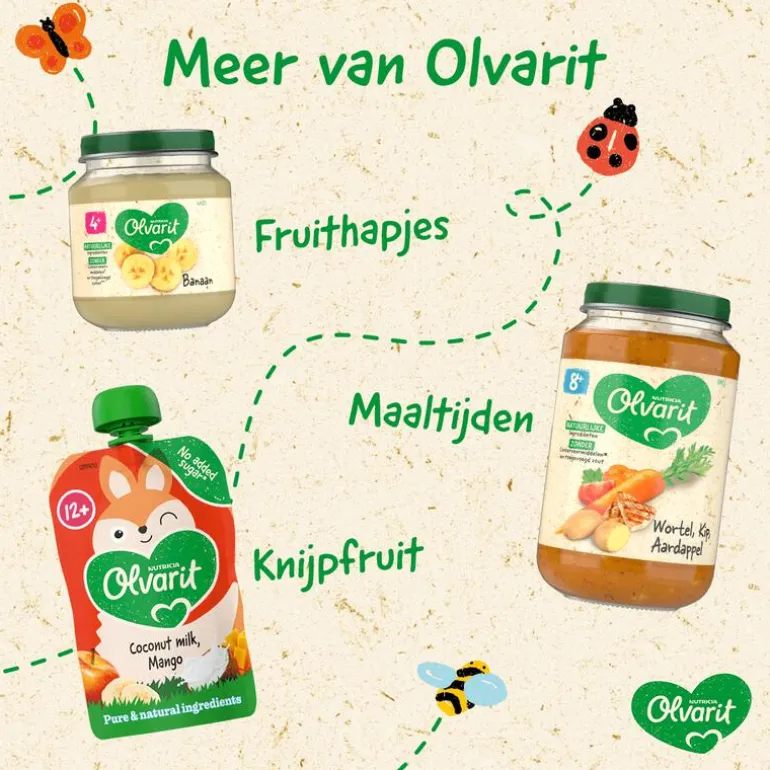 Olvarit Knijpfruitzakje Appel Sinaasappel Wortel