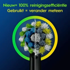 Oral-B Cross Action Opzetborstels Zwart - 4 Stuks
