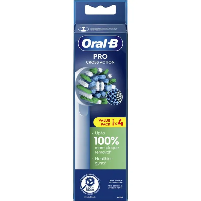 Oral-B Cross Action Opzetborstels Wit - 4 Stuks