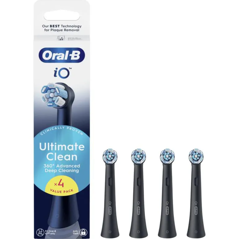 Oral-B iO Ultimate Clean Opzetborstels Zwart 4 Stuks