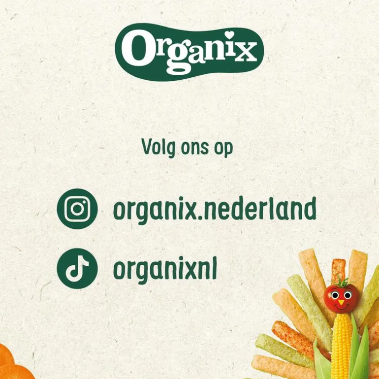 Organix Bio Babysnack Aardbei, Mais Puffs