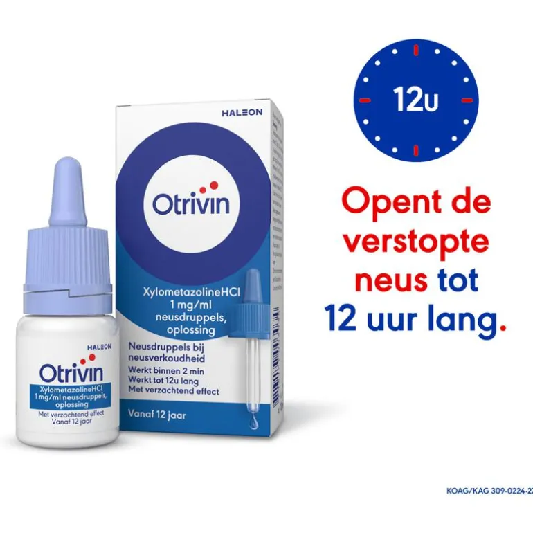 Otrivin Xylometazoline HCI 1 mg/ml Neusdruppels bij een Verstopte Neus 10 ML